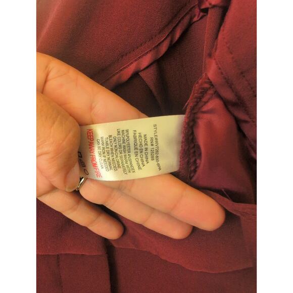 Jason Wu Wide Leg Pants Burgundy Pleated High Rise Slacks Size Large - Picture 5 of 5